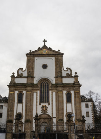 Paderborn Cathedral as a Christian church in North Rhine Westphalia, Germanyの写真素材