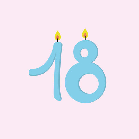 candles in the form of numbers eighteen vector illustrationのイラスト素材