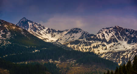 Peaks in snowの写真素材