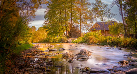 Color mix on the riverの写真素材