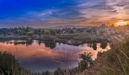 Lake reflectionの写真素材