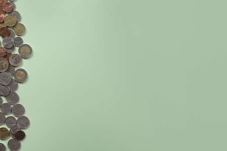Lots of coins in corner for websites, blog or socialmedia use