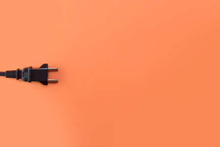 Electicity plug on pastel background topview. Technology or electricity concept copyspace socialmediaの写真素材