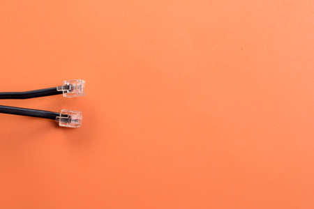 Internet plug on pastel background topview. Technology or connection concept copyspace socialmedia websitesの写真素材