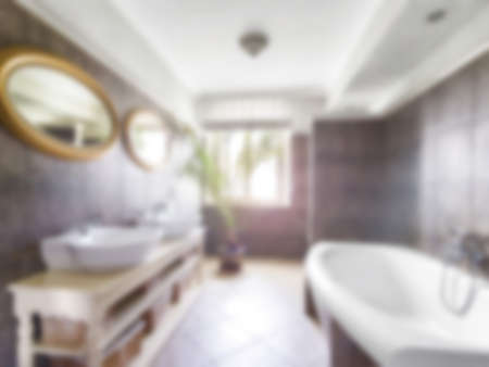 Abstract blur decofuced luxury bathroom design real estate for background