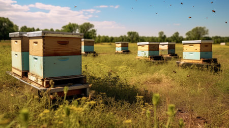 Golden rays of the setting sun at the Bee Hive Farm.