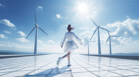 Abstract image of renewable clean energy. Background for webstie or blogpost.