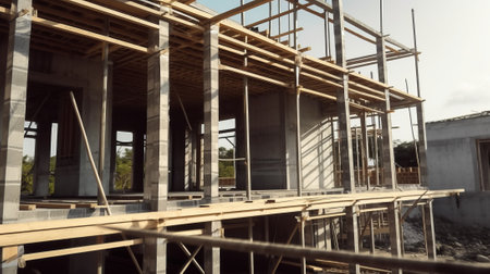 A house being built. New constructionの素材