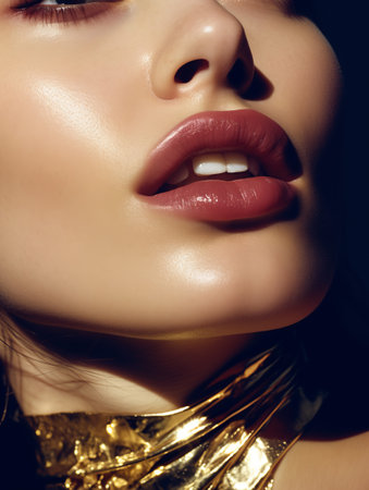 Glamorous makeup. Beauty fashion portrait close-up. Fashion magazine style.の素材