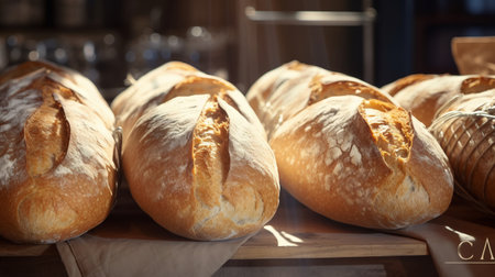 Bread loads in a bakery.の素材