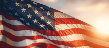 American Flag Wave Close Up for Memorial Day or 4th of Julyの素材
