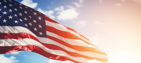 American Flag Wave Close Up for Memorial Day or 4th of Julyの素材