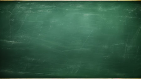 Abstract texture of chalk board, green blackboard or chalkboard background. School learning concept.の素材