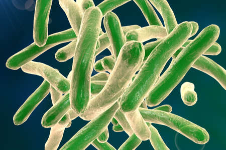 Bacteria Mycobacterium tuberculosis, the causative agent of tuberculosis, 3D illustration