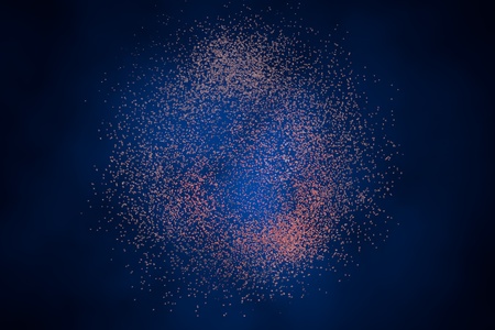 Cell lysis on the stage of total destruction of a cell. Can be used to illustrate effect of drugs, medicines, microbes, nanoparticles, apoptosisの写真素材