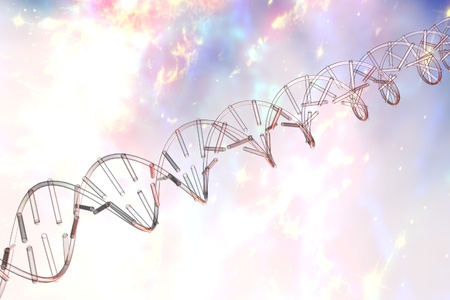 DNA, double helix of DNA, DNA chains on light space background, scientific background. の写真素材