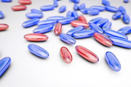 Mixture of pills, 3D illustration. Can be used in pharmacology and medicineの写真素材