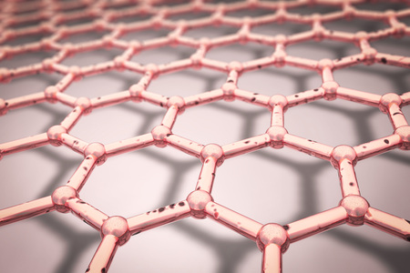 Nano-grid, 3D illustration. Can be used for nanotechnology and nanomedicineの写真素材