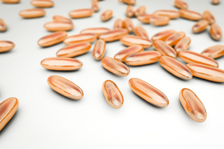 Mixture of pills, 3D illustration. Can be used in pharmacology and medicineの写真素材