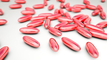 Mixture of pills, 3D illustration. Can be used in pharmacology and medicineの写真素材