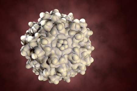 Background with viruses. Adeno-associated virus serotype 1. Virus is used for gene therapy. 3D illustrationの写真素材