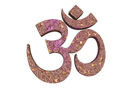 Hindu word reading Om or Aum symbol, 3D illustration. It is a spiritual icon and a sacred sound in...
