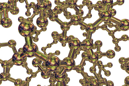 Molecules, abstract molecular and research background. 3D illustrationの写真素材