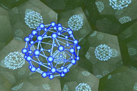 Molecules, abstract molecular and research background. 3D illustration