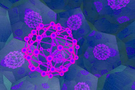 Molecules, abstract molecular and research background. 3D illustration