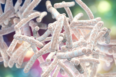 Bacteria Mycobacterium tuberculosis, the causative agent of tuberculosis, 3D illustrationの写真素材