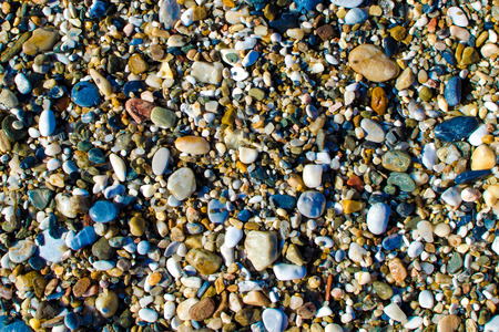 Colorful sea stones background. Colorful pebbles textureの写真素材