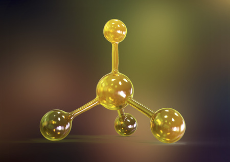 Molecule, abstract molecular and research background. 3D illustrationの写真素材