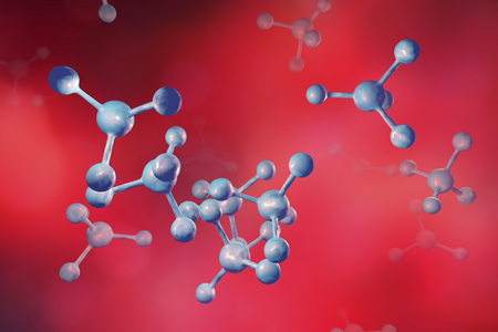 Molecules, abstract molecular and research background. 3D illustrationの写真素材