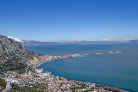 Turkey, Isparta province, beautiful Egirdir lake and Needle mountain in winter