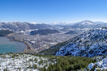 Turkey, Isparta province, beautiful Egirdir lake in winter season