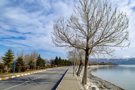 Turkey, Isparta province, beautiful Egirdir lake in winter season