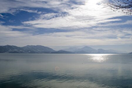 Turkey, Isparta province, beautiful Egirdir lake in winter season