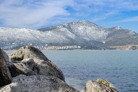 Turkey, Isparta province, beautiful Egirdir lake in winter season