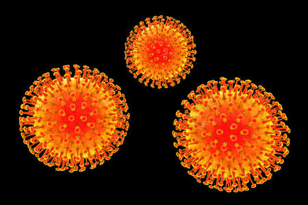 Human pathogenic viruses, 3D illustrationの写真素材