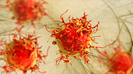 Skin cancer cells, 3D illustrationの写真素材