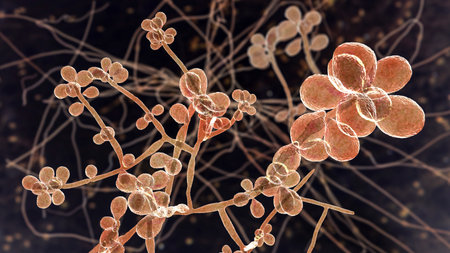 Fungus Sporothrix schenckii, the causative agent of sporotrichosis, especially common in florists...