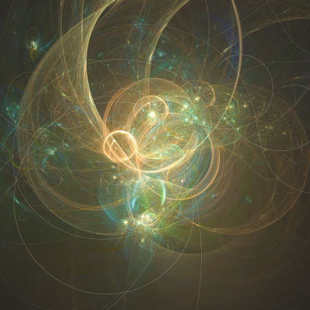 Abstract fractal, space and science background, 3D illustrationの写真素材