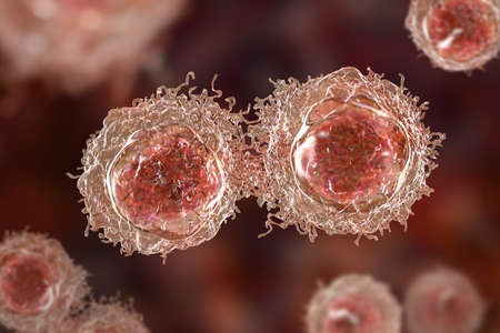 Cancer cells, malignant cells, scientific 3D illustration