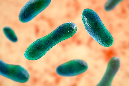 Bacteria Coxiella burnetii, 3D illustration. Gram-negative bacteria that cause Q fever, are...