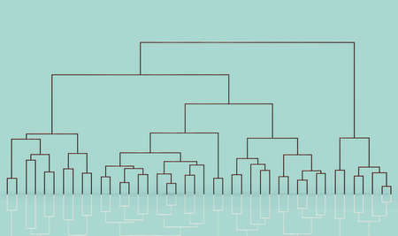 Dendrogram, a diagram representing a tree used to visualize results of hierarchical clustering in statistical analysis of data, 3D illustrationの写真素材