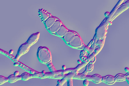 Microscopic fungi Microsporum audouinii, 3D illustration. Anthropophilic dermatophyte fungus, causes...
