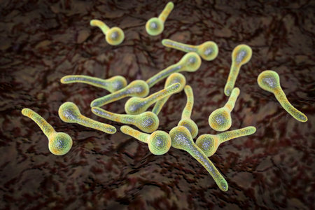 Clostridium tetani bacteria, the causative agent of tetanus, 3D illustrationの写真素材