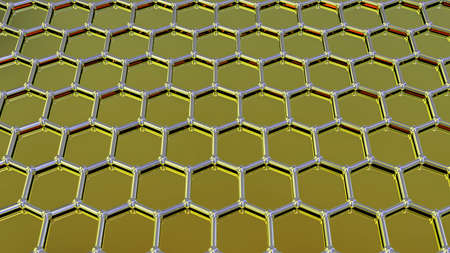 Graphene sheet, 3D illustration. Graphene is an allotrope of carbon that consists of a single layer...