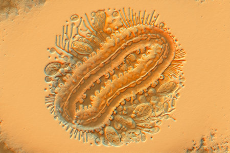 Beautiful microworld, microbes of different shapes, 3D illustration.の写真素材
