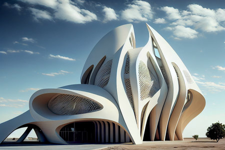 Fantasy futuristic architecture, ai illustration. Future of house buildingsの写真素材